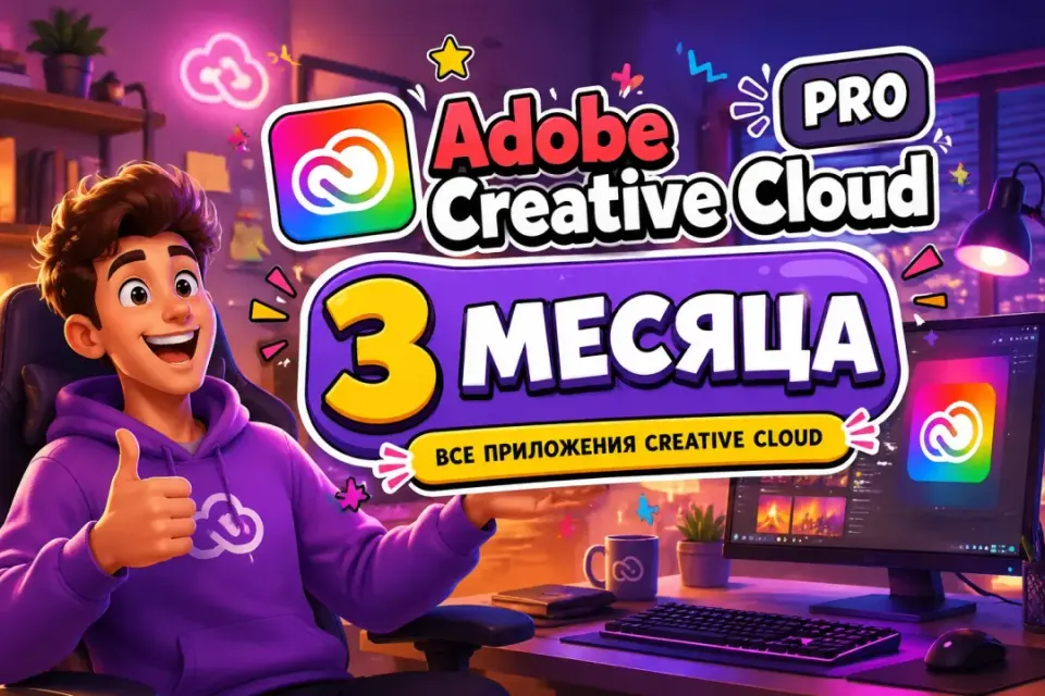🔥Adobe Creative Cloud на 3 месяца | ЛИЧНЫЙ АККАУНТ✅