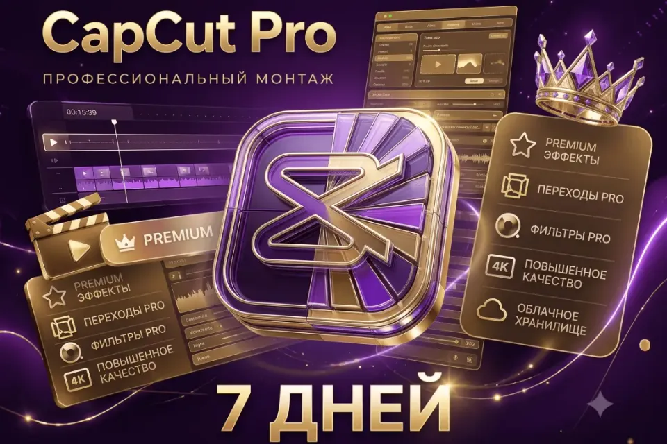 ✅ CAPCUT PRO 7 ДНЕЙ ✅ | Твой Ключ к Профессиональному Видео! 🎬