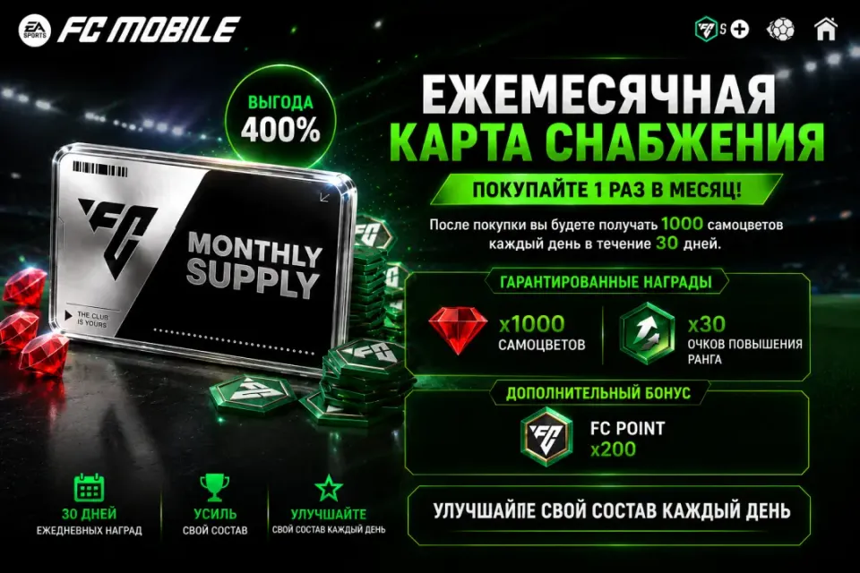 🥇⚽ЕЖЕМЕСЯЧНАЯ КАРТА СНАБЖЕНИЯ⚽🥇