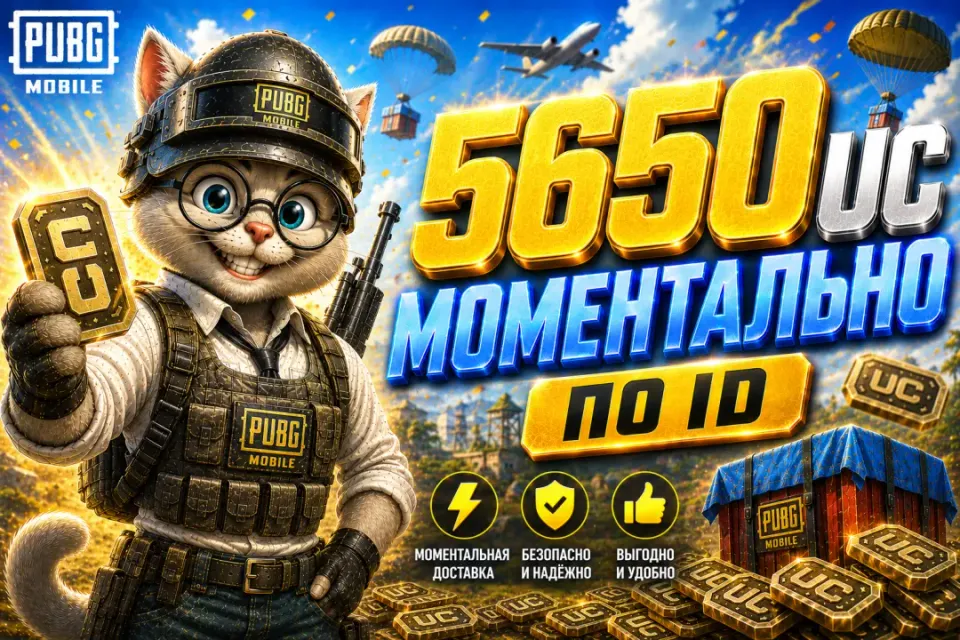 🔥АКЦИЯ!🔥🟢5650 UC ПО ID ПО САМОЙ ВЫГОДНОЙ ЦЕНЕ!🟢⚡МОМЕНТАЛЬНО ⚡