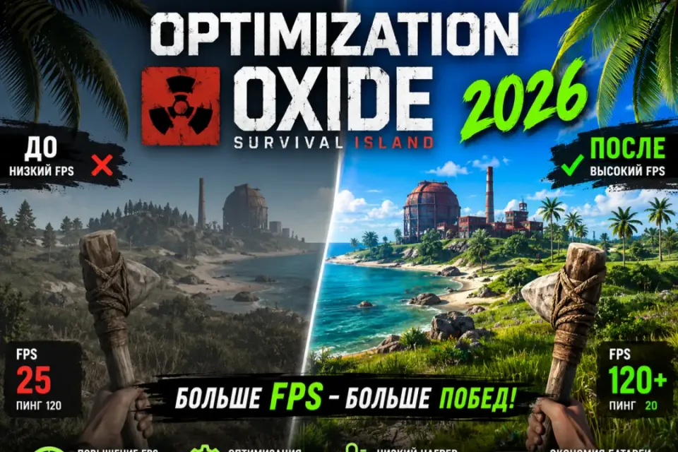 ░▒▓█⭐️ 𝗣𝗥𝗘𝗠𝗜𝗨𝗠 ⭐️█▓▒░ 【OXIDE: SURVIVAL ISLAND】 ✅ ОПТИМИЗАЦИЯ ПК ✅ 🛠 FPS BOOST • INPUT LAG