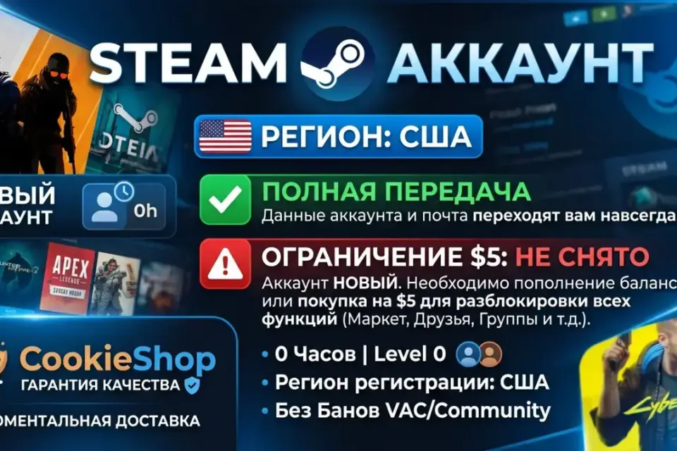 ⚡️ [АВТО-ВЫДАЧА] АККАУНТ [США] • НАВСЕГДА 🔥