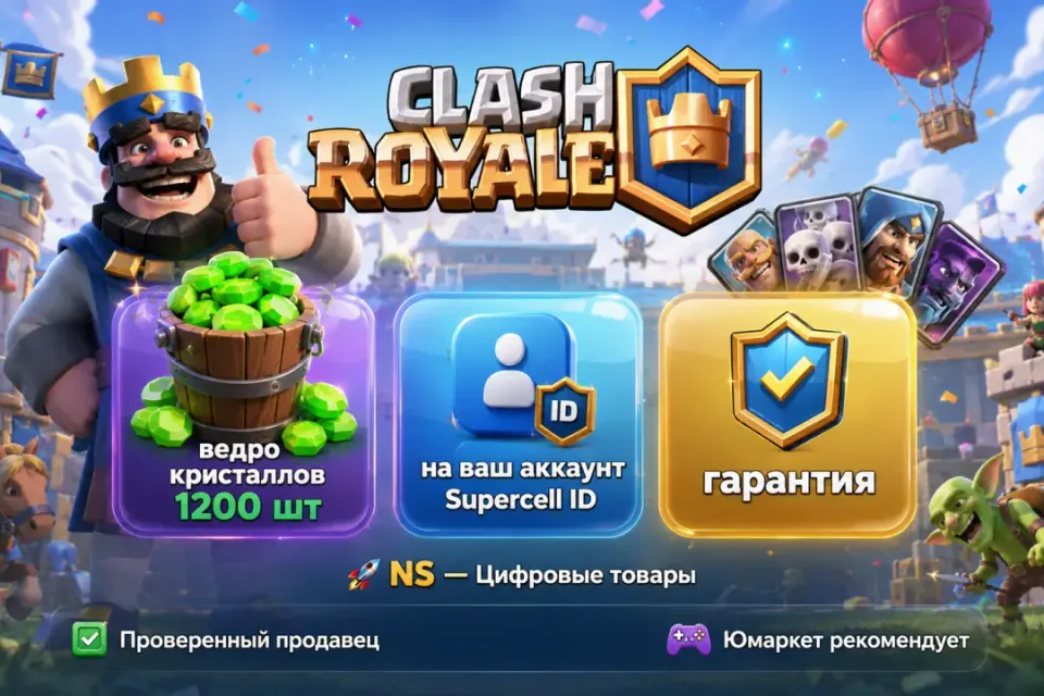 🔰 Clash Royale — [ведро кристаллов 1200 шт на Ваш аккаунт] 🔰