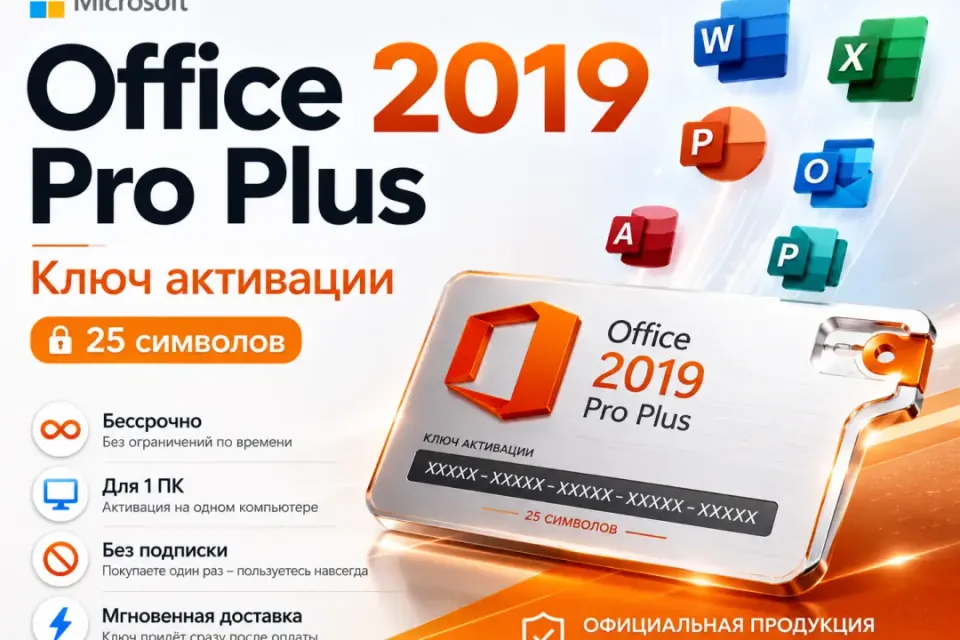 Microsoft Office 2019 Pro Plus — ключ активации (25 символов)