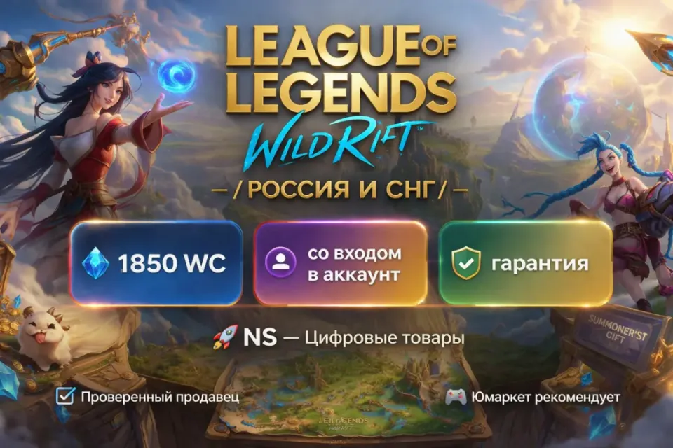 🔰 League of Legends: Wild Rift — [1850 WC [Россия и Снг] на Ваш аккаунт] 🔰