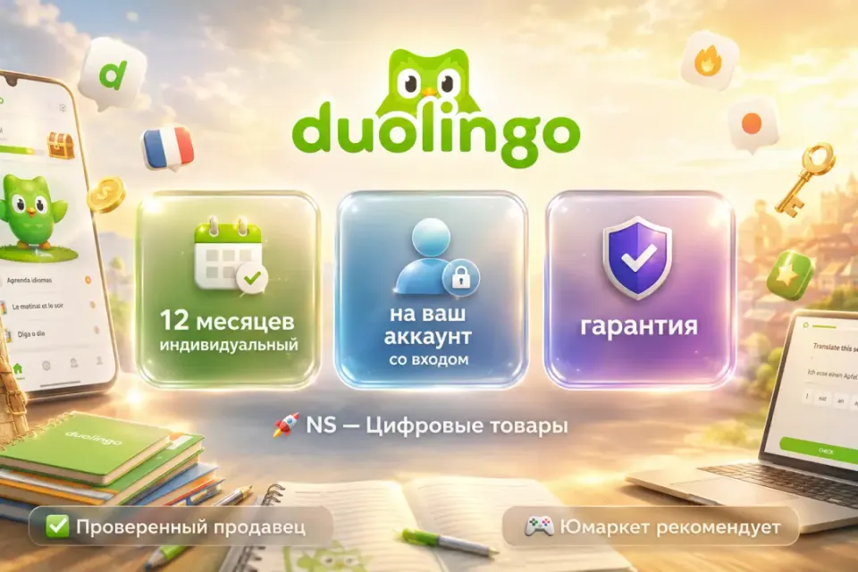 🔰 Duolingo Индивидуальный — [12 месяцев подписка / 1 человек на Ваш аккаунт] 🔰