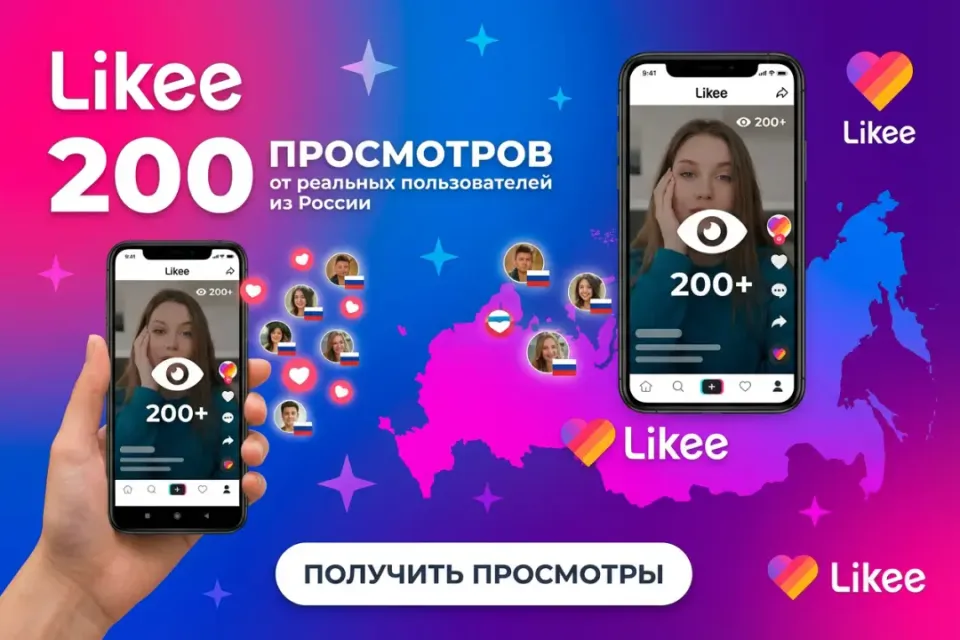 Likee 200 просмотров от реальных пользователей из России