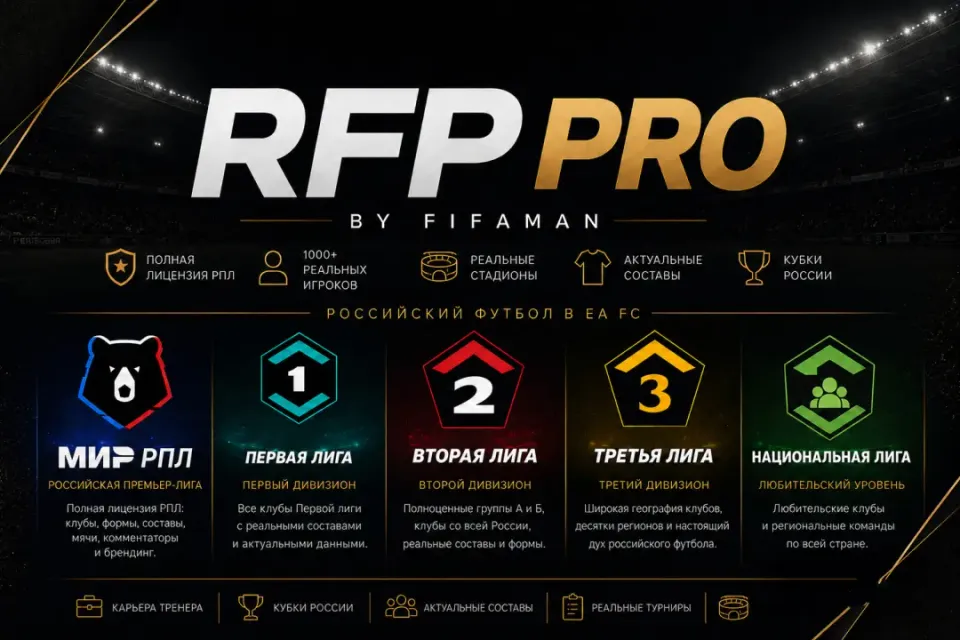 💥FС26 RFP PRO MOD [РПЛ+ФНЛ +Нац.Лига]💥TU29🔥