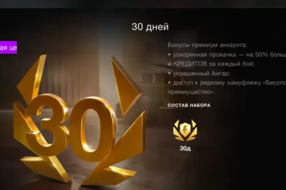 ПРЕМИУМ АКК НА WG 30 ДНЕЙ
