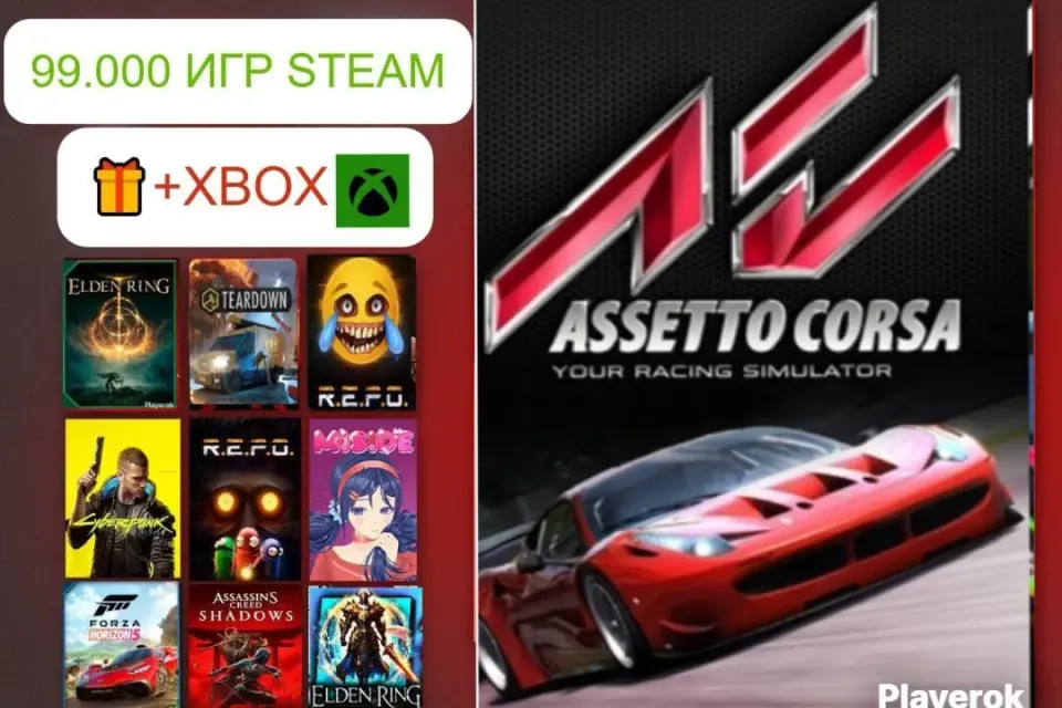 ✅АВТО-ВЫДАЧА| ASSETTO CORSA + FORZA HORIZON 5 + БАЗА ИГР 🎁 | ЛЕГКО ⚡️