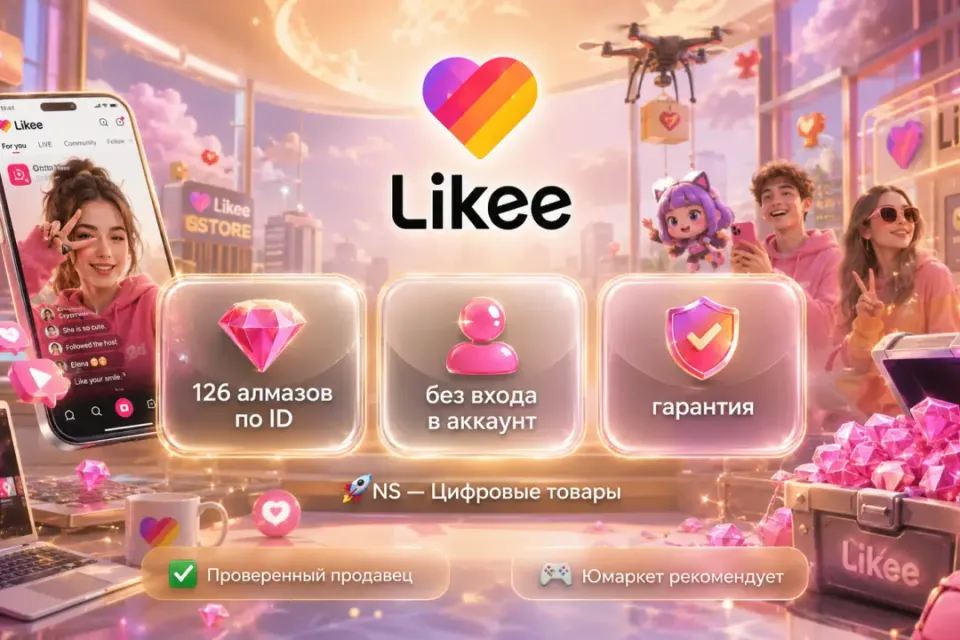 🔰 Likee Алмазы — [126 шт по ID на Ваш аккaунт] 🔰