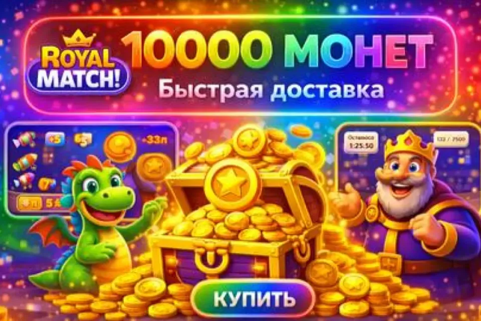 💰 Royal Match — 10 000 монет | Быстрая доставка ⚡ Гарантия