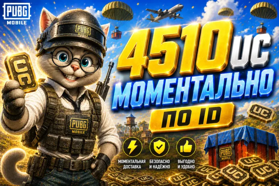 🔥АКЦИЯ!🔥🟢4510 UC ПО ID ПО САМОЙ ВЫГОДНОЙ ЦЕНЕ!🟢⚡МОМЕНТАЛЬНО ⚡