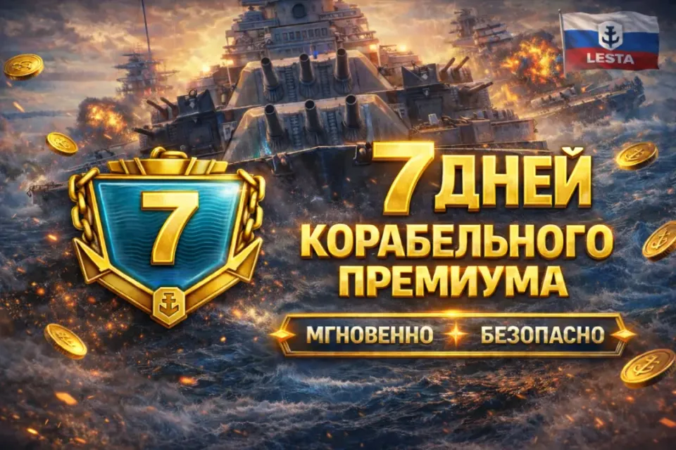 ⚡ 7 ДНЕЙ КОРАБЕЛЬНОГО ПРЕМИУМА⚡МИР КОРАБЛЕЙ⚡24/7⚡LESTA(RU)⚡