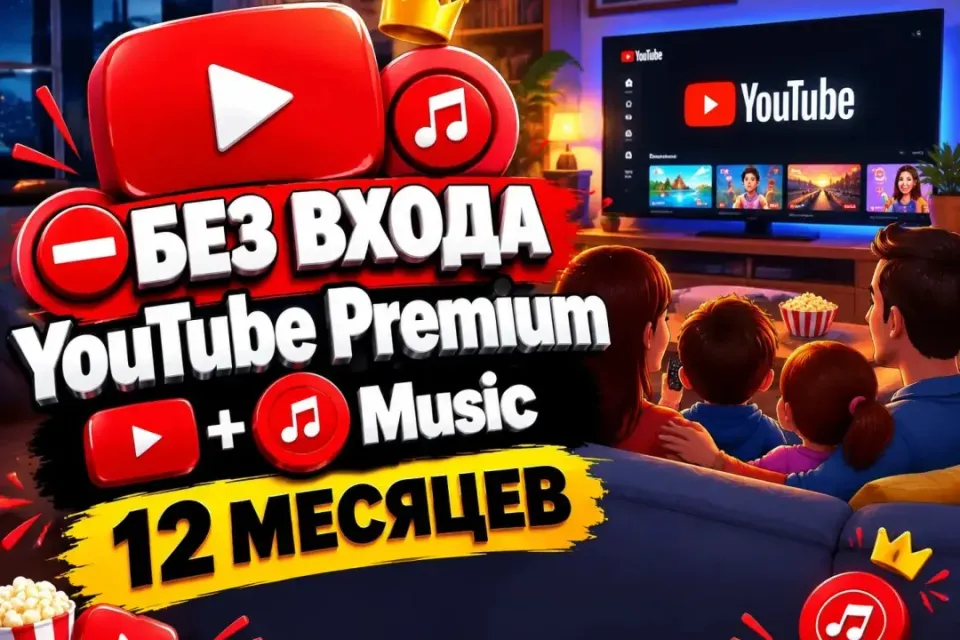 🟢БЕЗ ВХОДА✨1 год ✨YouTube Premium + Music на ваш аккаунт ✨💎