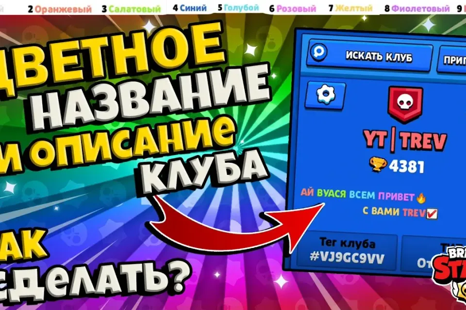 помогу сделать цветное название клана