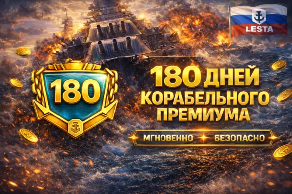 ⚡180 ДНЕЙ КОРАБЕЛЬНОГО ПРЕМИУМА⚡МИР КОРАБЛЕЙ⚡24/7⚡LESTA(RU)⚡
