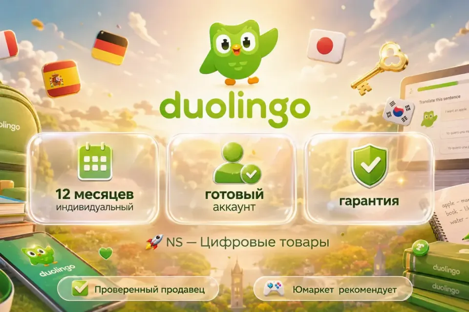 🔰 Duolingo Индивидуальный — [12 месяцев подписка / 1 человек готовый аккаунт] 🔰