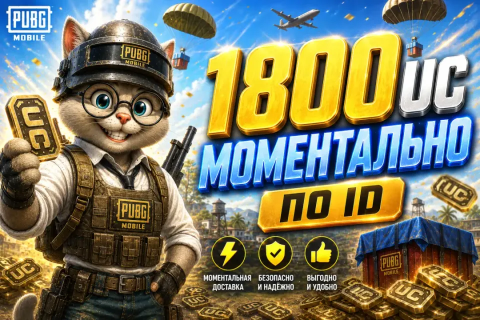 🔥АКЦИЯ!🔥🟢1800 UC ПО ID ПО САМОЙ ВЫГОДНОЙ ЦЕНЕ!🟢⚡МОМЕНТАЛЬНО ⚡