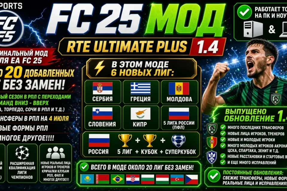 🔥🔥🔥FC 25 RTE ULTIMATE PLUS TU 21 v1.4 FINAL🔥🔥🔥