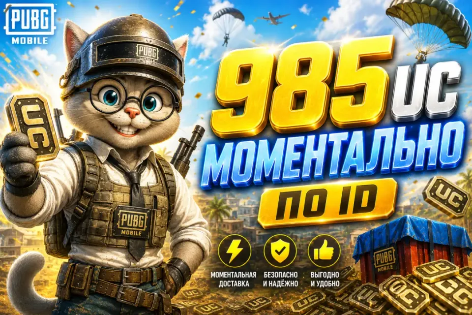 🔥АКЦИЯ!🔥🟢985 UC ПО ID ПО САМОЙ ВЫГОДНОЙ ЦЕНЕ!🟢⚡МОМЕНТАЛЬНО ⚡