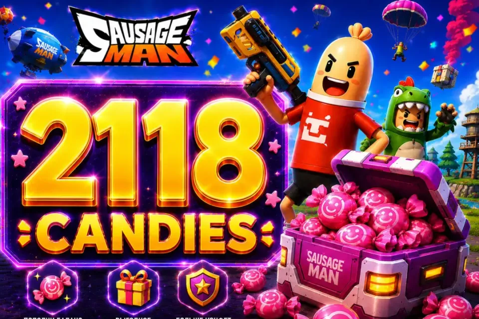 🍬 Sausage Man — 2118 Candies 🎁 Пополнение по ID 🎁 ✅Быстрая доставка✅