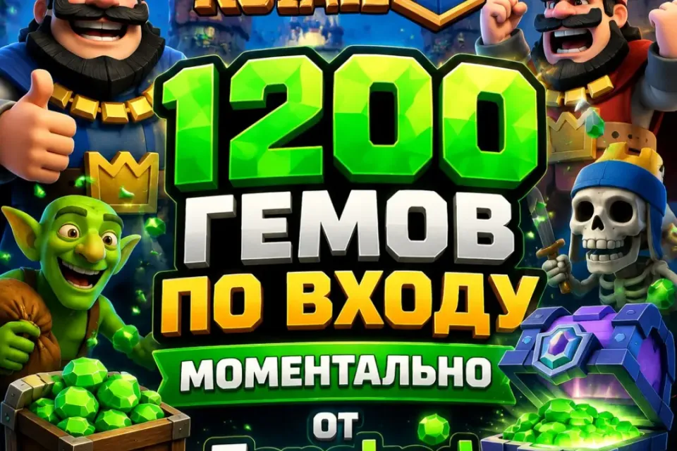⭐Все регионы | По Входу⭐🔥🥬1200 Гемов🥬🔥