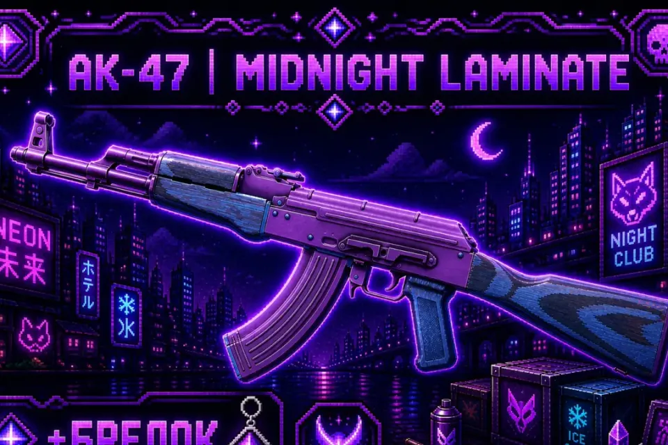 🌌🍇AK-47 | MIDNIGHT LAMINATE🍇🌌+БРЕЛОК И БОНУС
