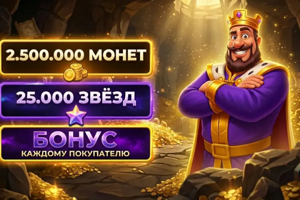 └ANDROID | iOS┘👑 2.500.000 МОНЕТ ⭐ 25.000 ЗВЁЗД + БОНУС 💎 rmc