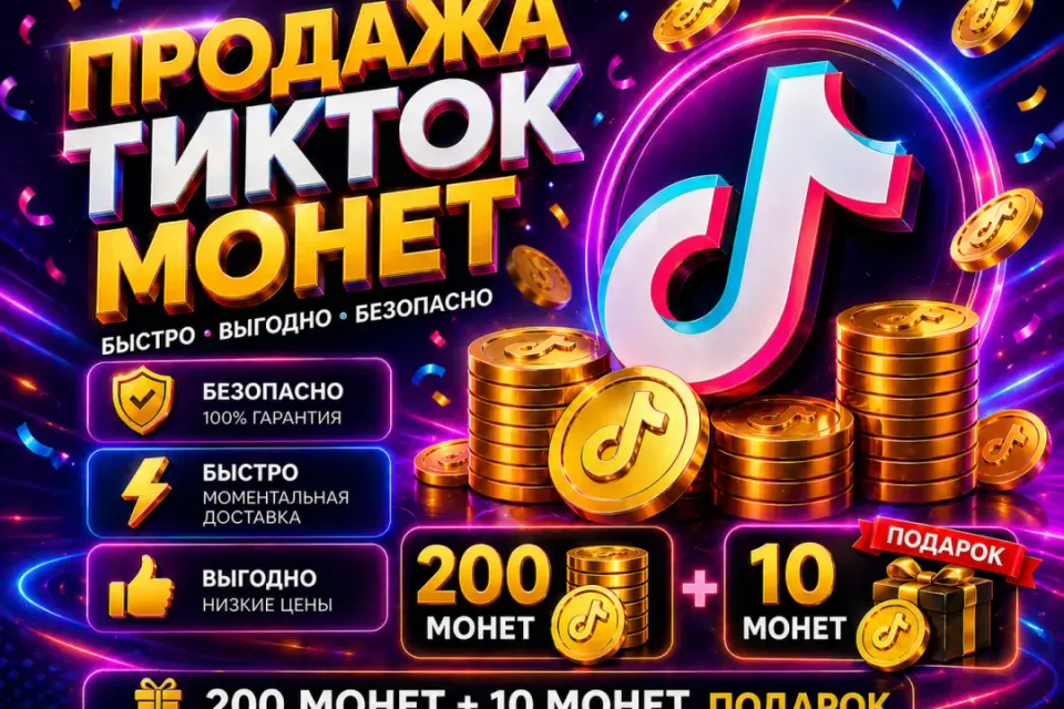🔴ТИК-ТОК Coins 200 + 10 монет 🔥 в подарок💎за 2 мин 🕐
