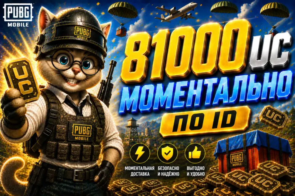 🔥АКЦИЯ!🔥🟢81000 UC ПО ID ПО САМОЙ ВЫГОДНОЙ ЦЕНЕ!🟢⚡МОМЕНТАЛЬНО ⚡