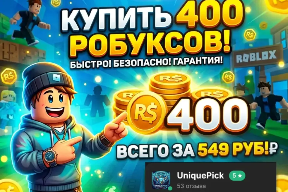 💎 400 робуксов 💎|| 🔥Моментально со входом на акк🔥|| 🔒Гарантия и безопасность 🔒