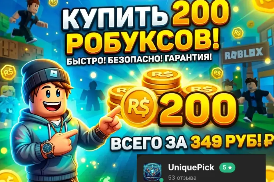 💎 200 робуксов 💎|| 🔥Моментально со входом на акк🔥|| 🔒Гарантия и безопасность 🔒
