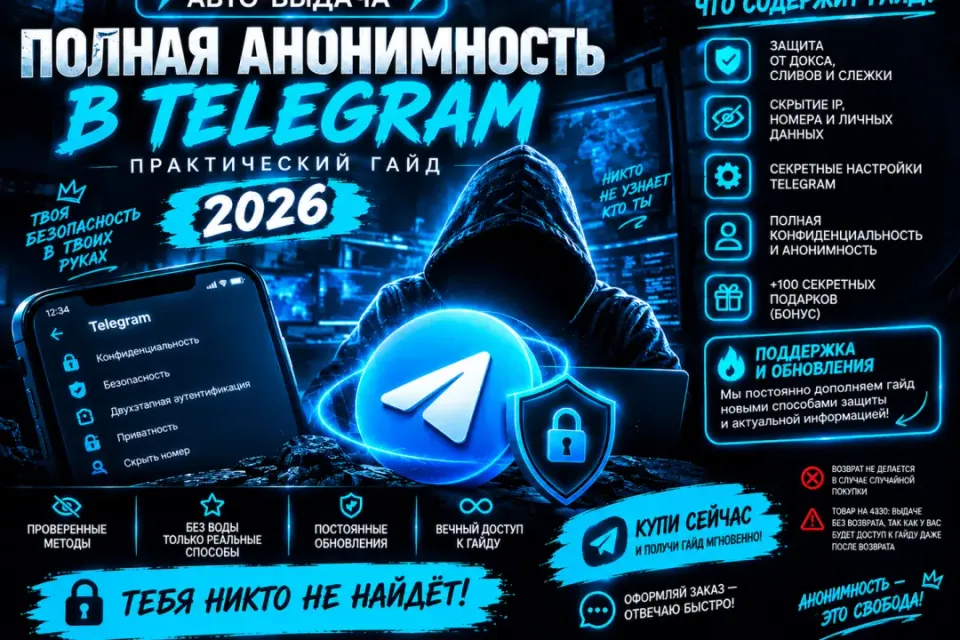 Полная анонимность в телеграмме