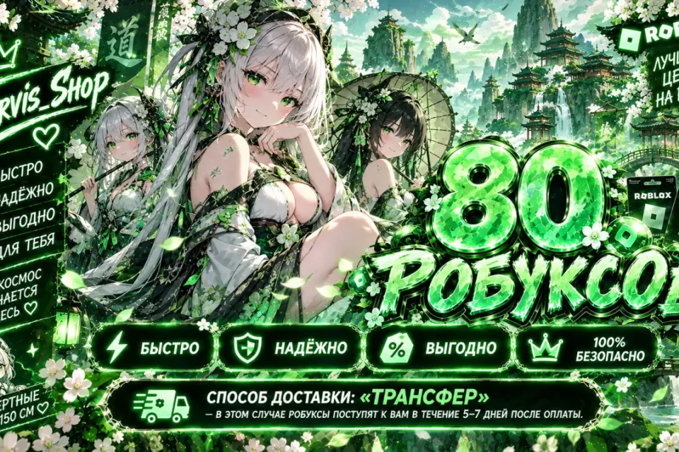 🌿✨ 80 РОБУКСОВ ✨🌿🧚‍♀️ БЫСТРО🍃 КОМИССИЮ ПОКРЫВАЮ 🔐 БЕЗ ВХОДА В АККАУНТ ✅