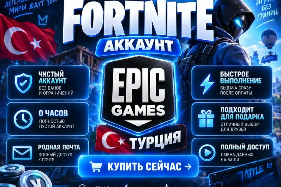 [НОВЫЙ] Fortnite - Турция (EPIC GAMES) — 0 ЧАСОВ | РОДНАЯ