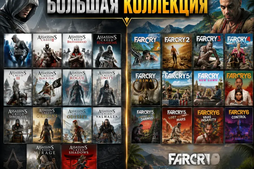 БОЛЬШАЯ КОЛЛЕКЦИЯ ASSASSIN’S CREED + FAR CRY