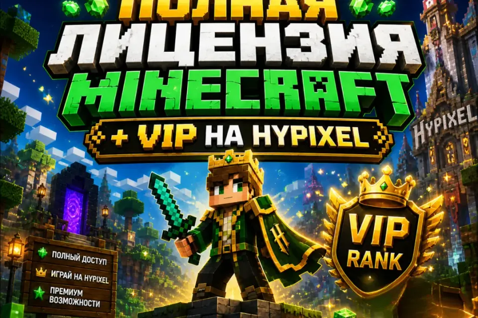 ПОЛНЫЙ ДОСТУП VIP НА HYPIXEL БЕЗ БАНА + ПОЧТА