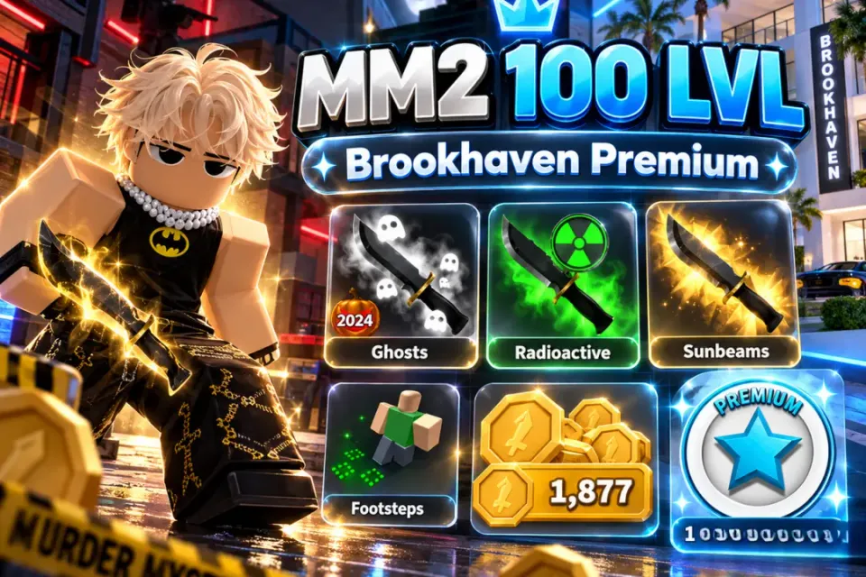 mm2 100 lvl + brookhaven 1 gp