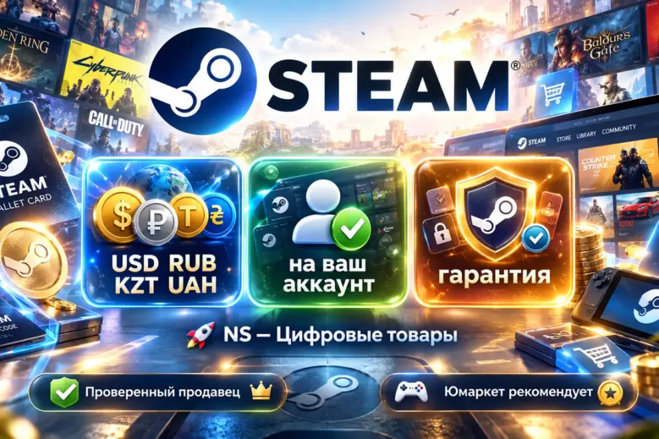 🔰 Пополнение Steam по логину — [USD / RUB / KZT / UAH на Ваш аккаунт] 🔰